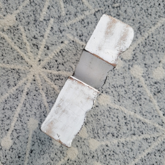 Farmhouse Rustic Gold & White Wooden K - Picture 8 of 10